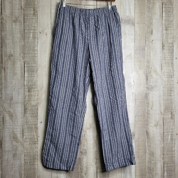 Appleseeds Cotton Striped Pants. Blue & White. Size 8P. 8 Petite - Picture 1 of 10